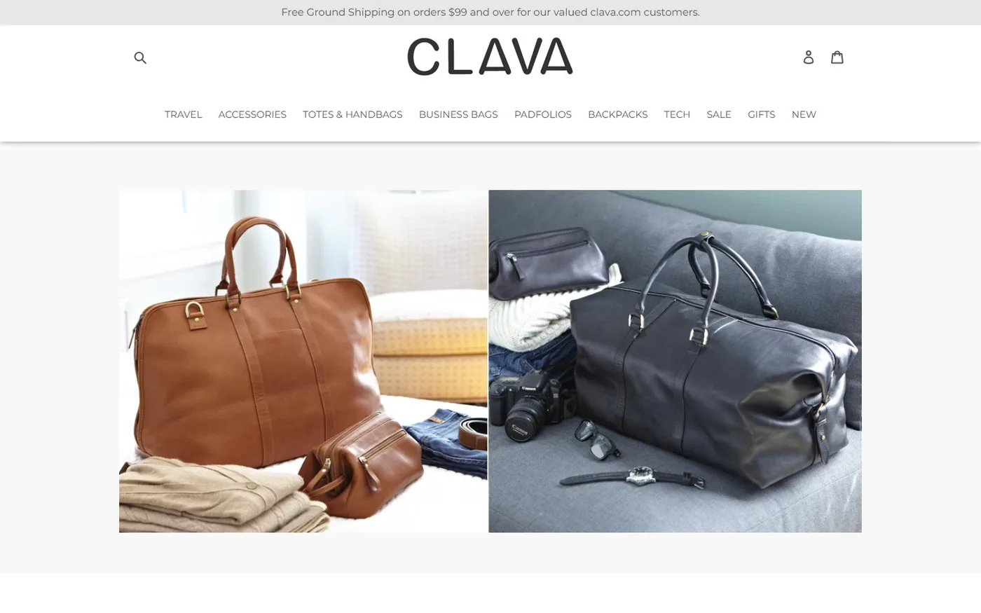 Clava American website homepage