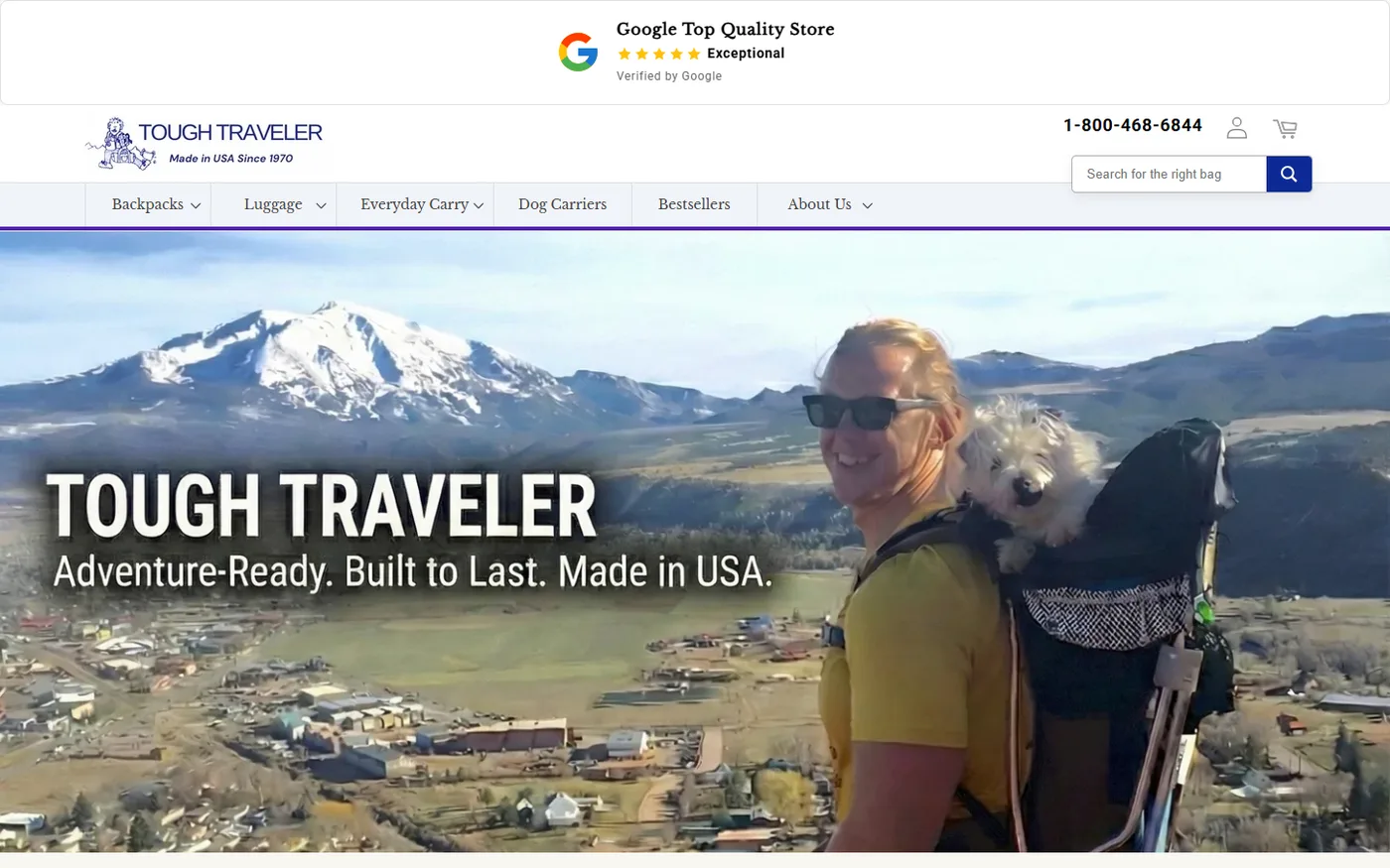 Tough Traveler website homepage