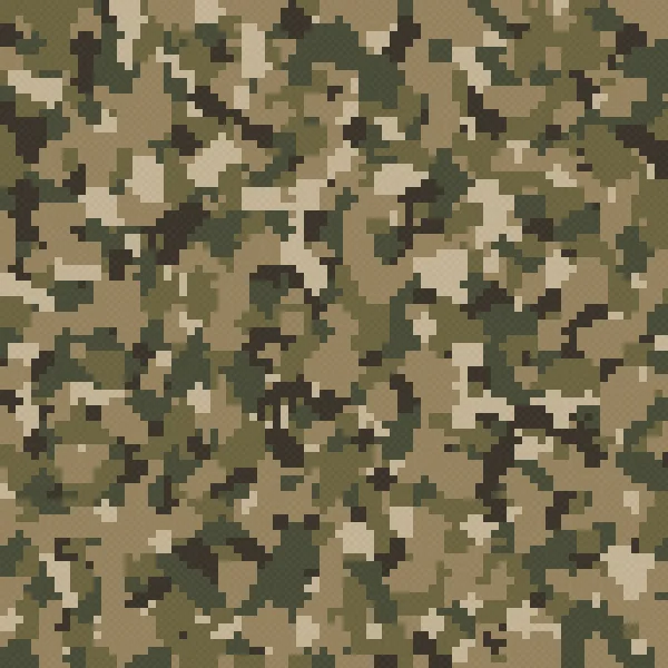 A woodland multi-tone tactical shell fabric swatch at close range, showing the weave and colour
